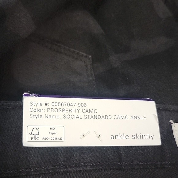 SOCIAL STANDARD By Sanctuary Camo Ankle Skinny Jeans NWT size 16 - Picture 9 of 11